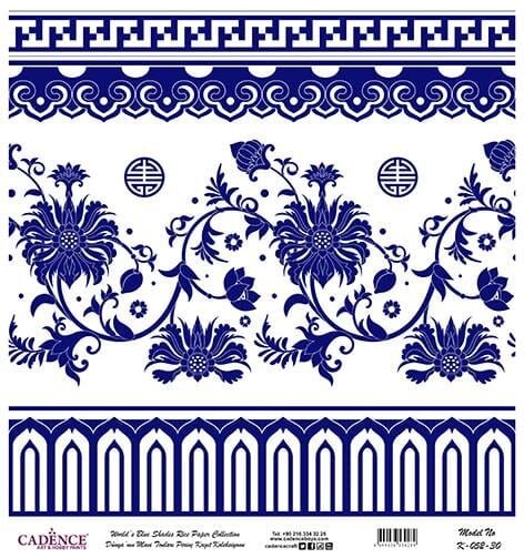 Dünyanın Mavi Tonları Pirinç Dekopaj Kağıdı - K-052