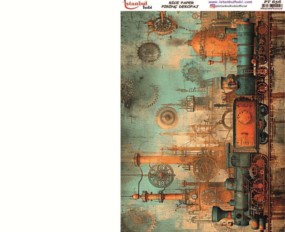 Pirinç Dekopaj Kağıdı 30x42cm PT-656 Tren