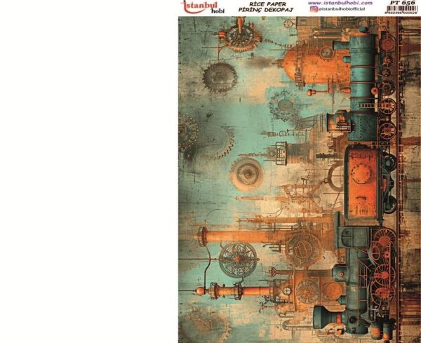 Pirinç Dekopaj Kağıdı 30x42cm PT-656 Tren