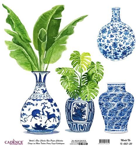 Dünyanın Mavi Tonları Pirinç Dekopaj Kağıdı - K-053