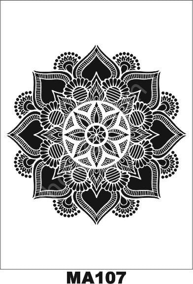 Mandala Duvar Dekor Stencil Şablon (40x40) MA-107