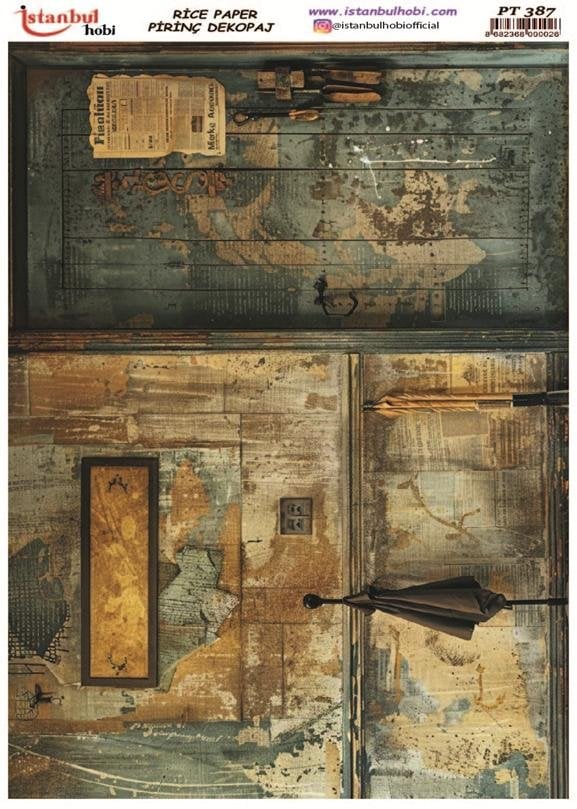 Pirinç Dekopaj Kağıdı 30x42cm PT-387 Vintage