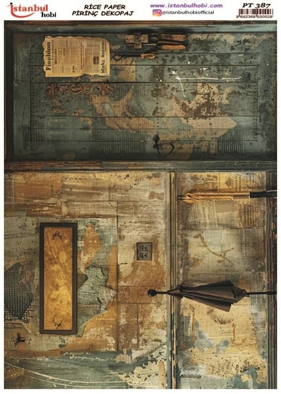 Pirinç Dekopaj Kağıdı 30x42cm PT-387 Vintage