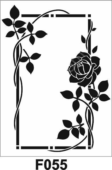 Çiçek Desen Stencil Şablon (21x30) F-055