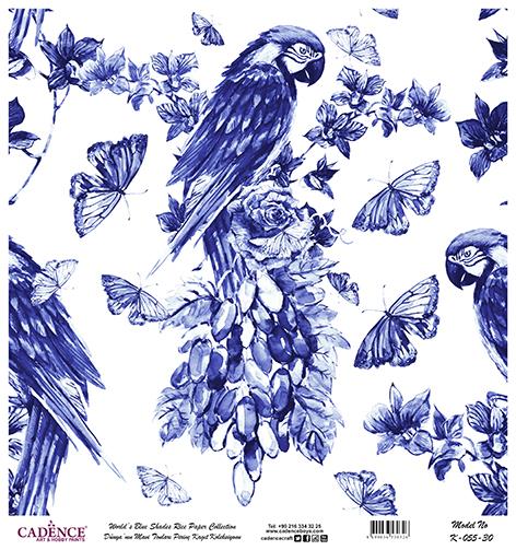 Dünyanın Mavi Tonları Pirinç Dekopaj Kağıdı - K-055