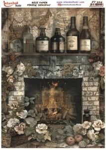 Pirinç Dekopaj Kağıdı 30x42cm PT-524 Vintage Şömine