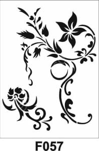 Çiçek Desen Stencil Şablon (21x30) F-057