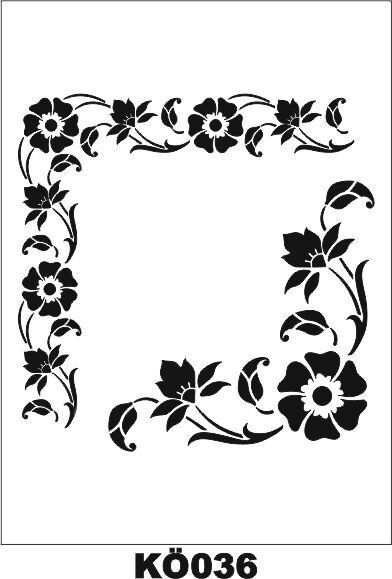 Köşe Desenler Stencil Şablon (25x25) KÖ-036