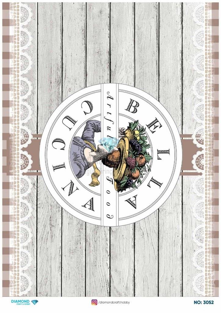 Diamond Pirinç Dekopaj Kağıdı - 3052