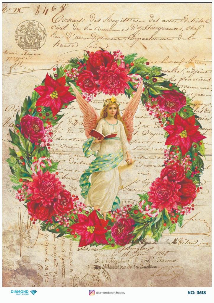 Diamond Pirinç Dekopaj Kağıdı - 3618