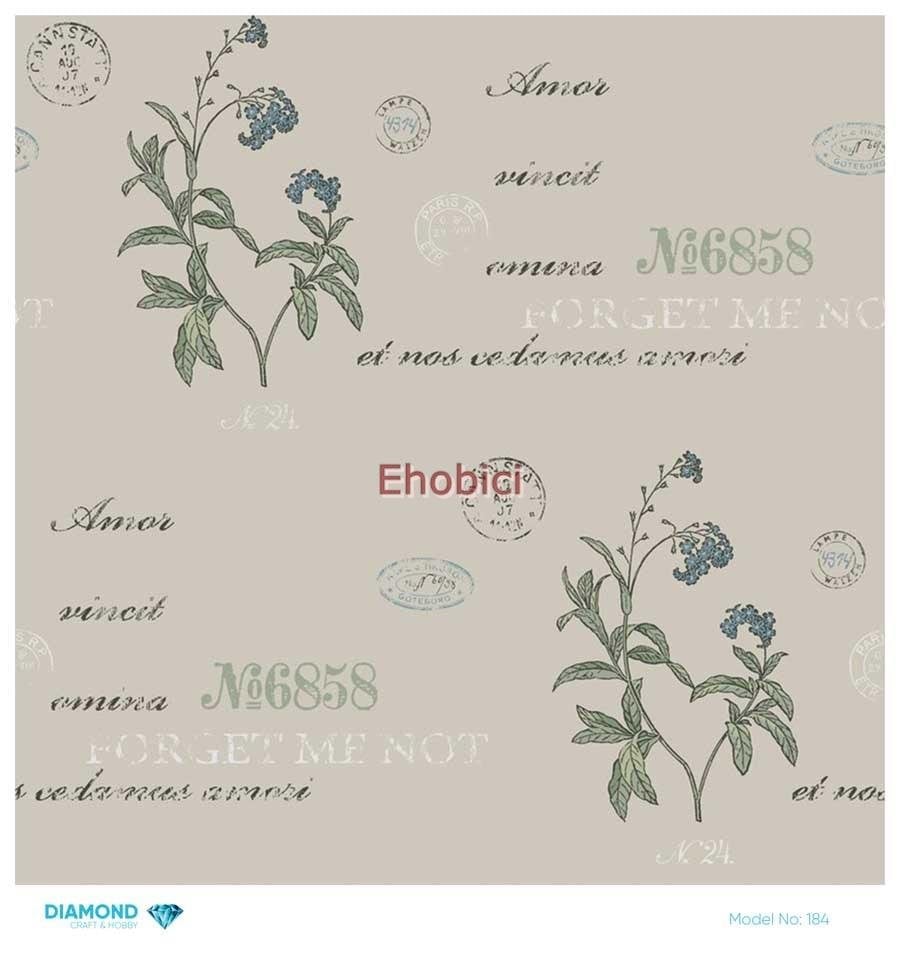 Diamond Pirinç Dekopaj Kağıdı - 184 - 30x30