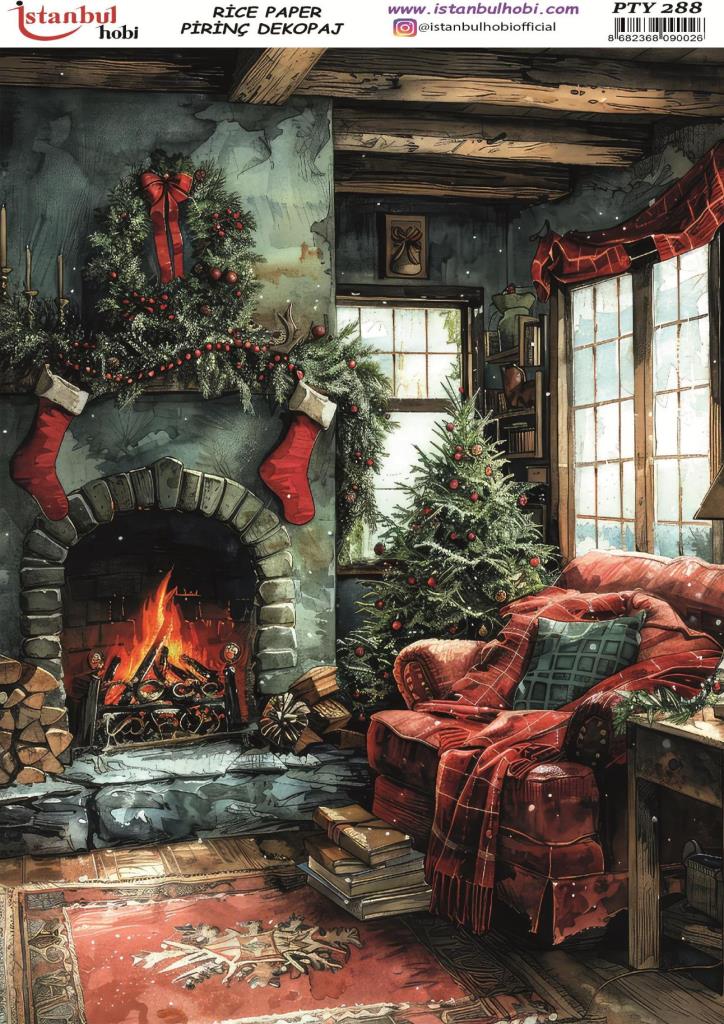 Pirinç Dekopaj Kağıdı 30x42cm PTY-288 Yılbaşı