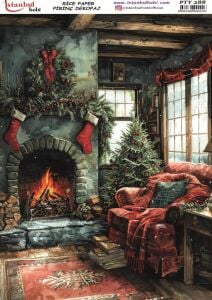 Pirinç Dekopaj Kağıdı 30x42cm PTY-288 Yılbaşı