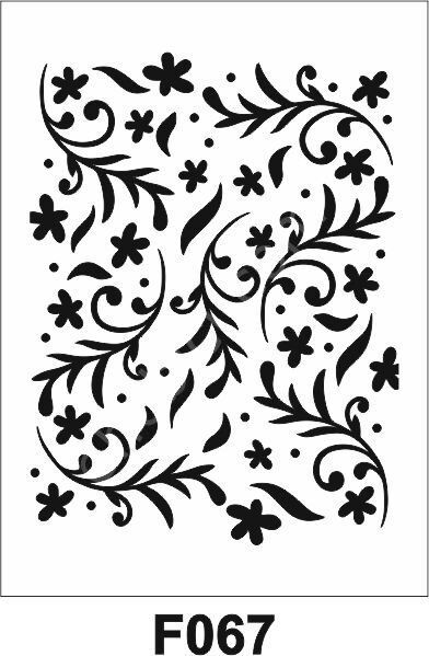 Çiçek Desen Stencil Şablon (21x30) F-067