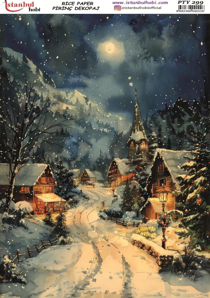 Pirinç Dekopaj Kağıdı 30x42cm PTY-299 Yılbaşı