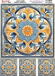 Pirinç Dekopaj Kağıdı 30x42cm PT-3380 Etnik Karo