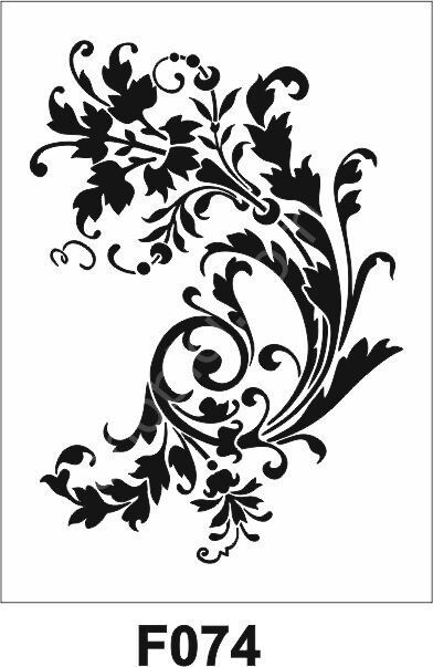 Çiçek Desen Stencil Şablon (21x30) F-074