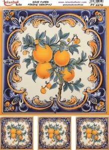 Pirinç Dekopaj Kağıdı 30x42cm PT-3379 Etnik Karo