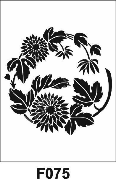 Çiçek Desen Stencil Şablon (25x25) F-075
