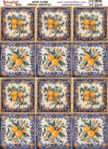 Pirinç Dekopaj Kağıdı 30x42cm PT-3418 Etnik Karo