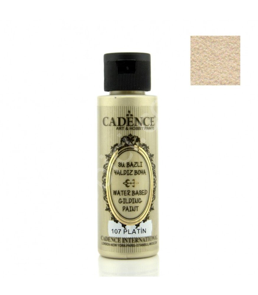 Cadence Su Bazlı Yaldız Boya 107 Platin 70ML