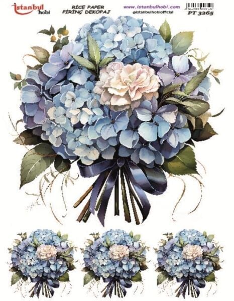 Pirinç Dekopaj Kağıdı 30x42cm PT-3265 Çiçek Buket