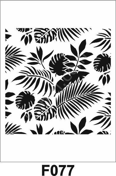 Çiçek Desen Stencil Şablon (25x25) F-077
