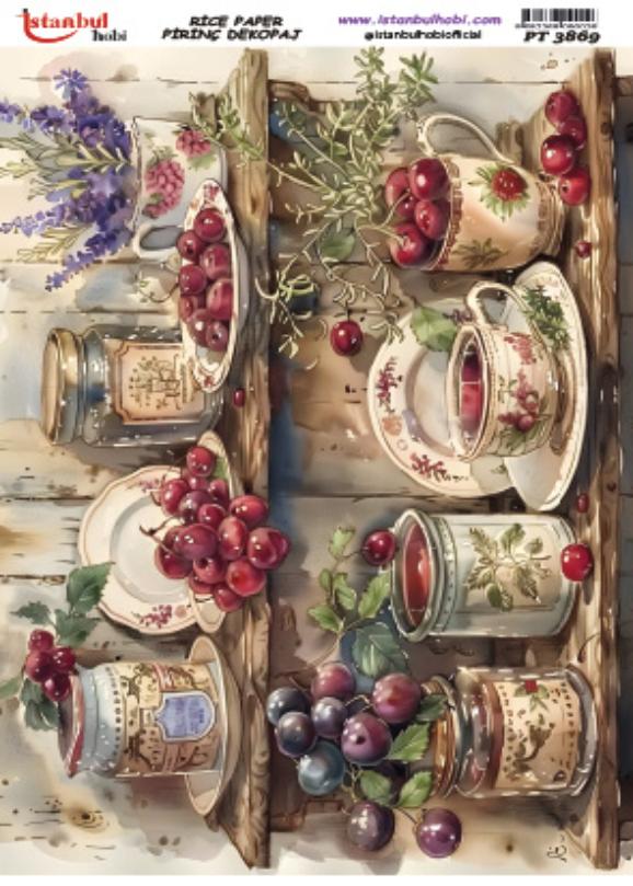 Pirinç Dekopaj Kağıdı 30x42cm PT-3869 Fincan Mutfak
