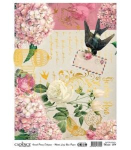 Cadence Desenli Altın Varak Pirinç Dekoapaj Kağıdı - Model 004