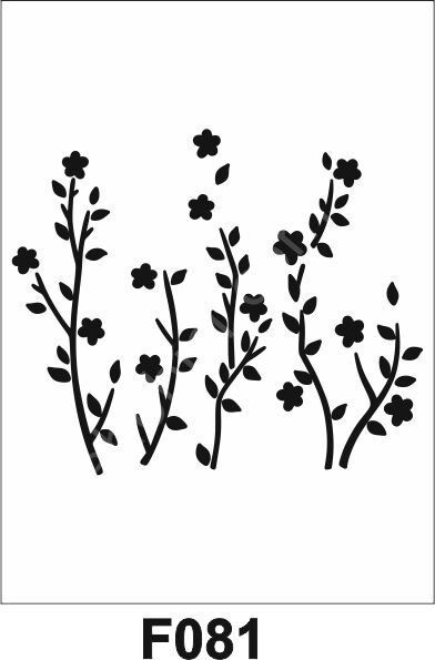 Çiçek Desen Stencil Şablon (25x25) F-081