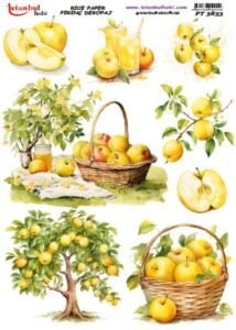 Pirinç Dekopaj Kağıdı 30x42cm PT-3833 Elma