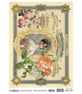 Cadence Desenli Altın Varak Pirinç Dekoapaj Kağıdı - Model 008