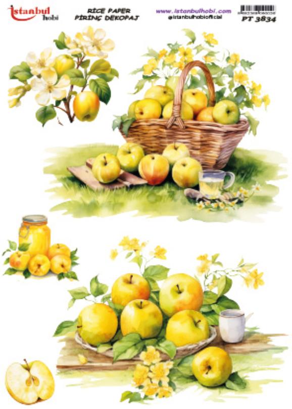Pirinç Dekopaj Kağıdı 30x42cm PT-3834 Elma