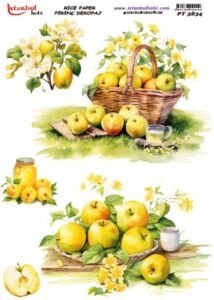 Pirinç Dekopaj Kağıdı 30x42cm PT-3834 Elma