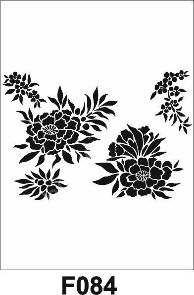 Çiçek Desen Stencil Şablon (21x30) F-084