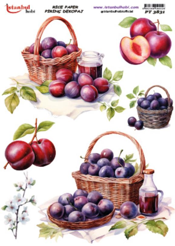 Pirinç Dekopaj Kağıdı 30x42cm PT-3831 Erik