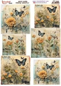 Pirinç Dekopaj Kağıdı 30x42cm PT-249 Kelebek