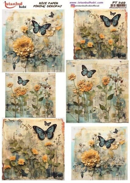 Pirinç Dekopaj Kağıdı 30x42cm PT-249 Kelebek