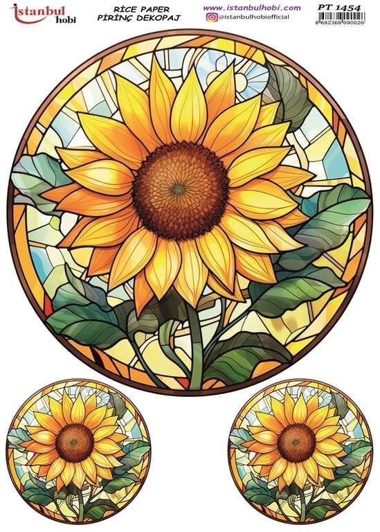 Pirinç Dekopaj Kağıdı 30x42cm PT-1454 Ayçiçeği