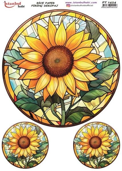 Pirinç Dekopaj Kağıdı 30x42cm PT-1454 Ayçiçeği