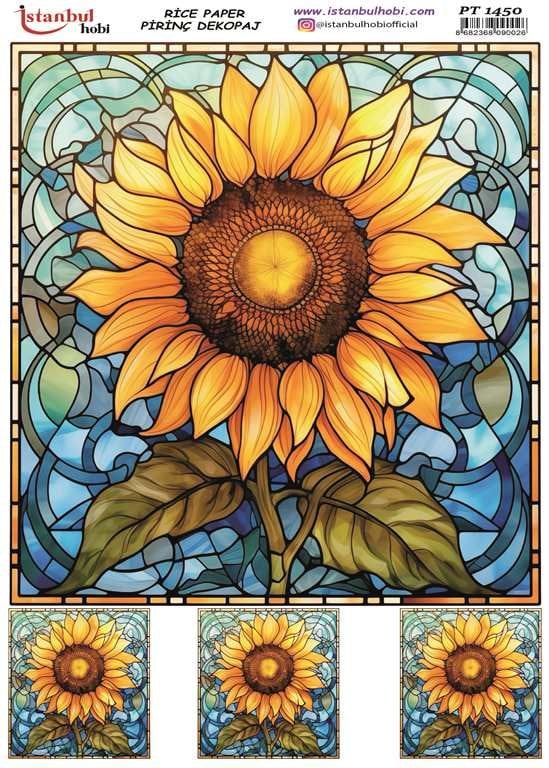Pirinç Dekopaj Kağıdı 30x42cm PT-1450 Ayçiçeği