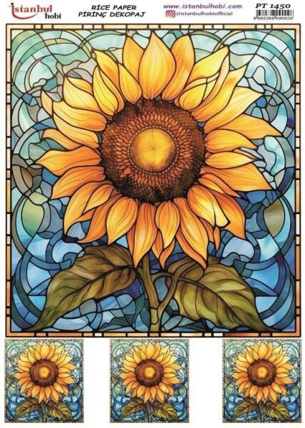 Pirinç Dekopaj Kağıdı 30x42cm PT-1450 Ayçiçeği
