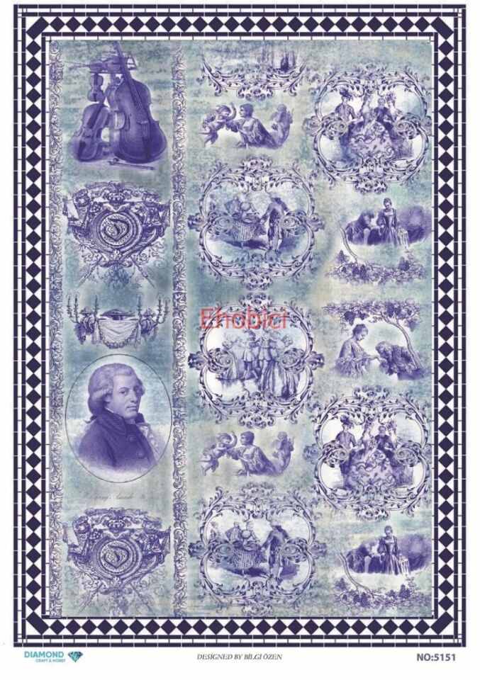 Diamond Pirinç Dekopaj Kağıdı - 5151