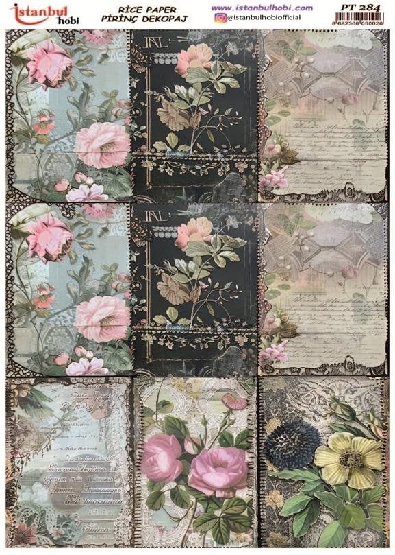 Pirinç Dekopaj Kağıdı 30x42cm PT-284 Çiçek