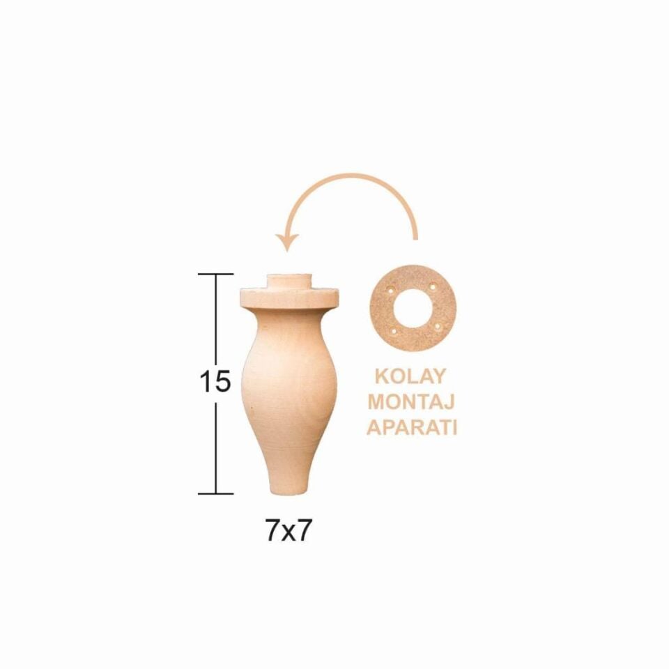 Torna Ayak 15cm Doğal Ağaç FT21