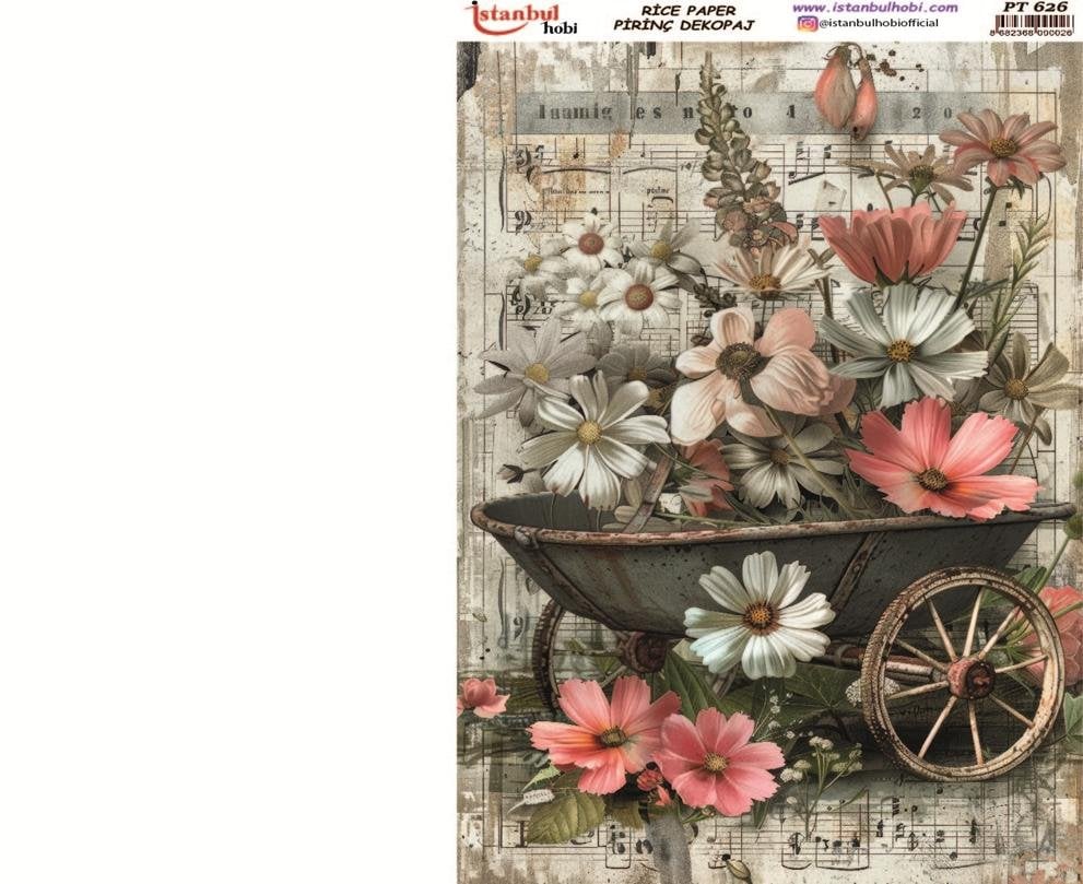 Pirinç Dekopaj Kağıdı 30x42cm PT-626 Çiçek