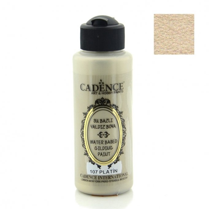 Cadence Su Bazlı Yaldız Boya 107 Platin 120ML