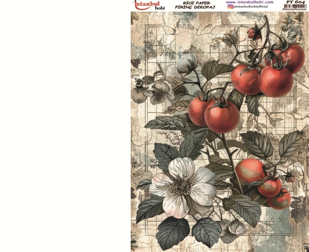 Pirinç Dekopaj Kağıdı 30x42cm PT-604 Domates