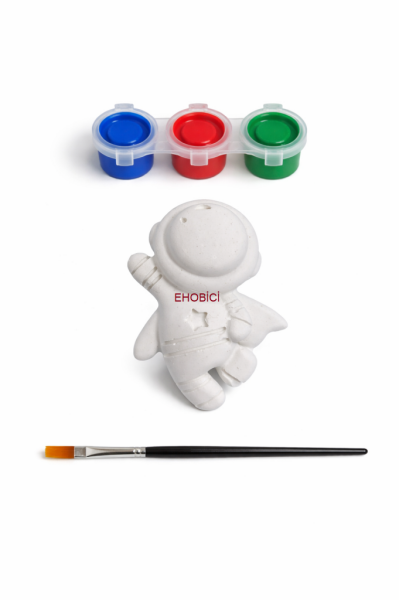 Ehobici Taş Boyama Seti Astronot 3 Renk Akrilik Boya 5ml + Fırça