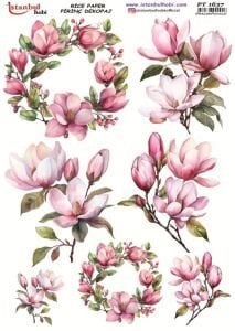 Pirinç Dekopaj Kağıdı 30x42cm PT-1637 Çiçek